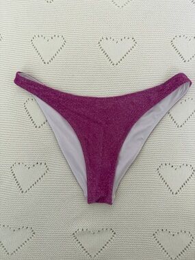 Victoria’s Secret PINK Shimmer Bikini Bottoms Medium Magenta